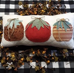 Quilted Fall Pumpkin Pillow Handmade